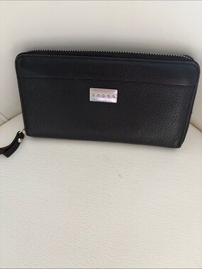 Black Leather Zip Wallet for Women by cross leather wallets high end quality